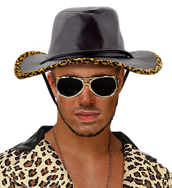 Widmann SRL Pooier hoed Dandy cowboy met print