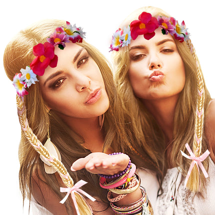 Widmann SRL Prachtige bloemen hoofdbandjes voor hippies