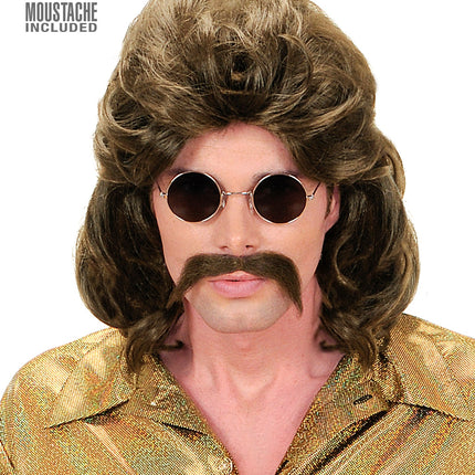 Widmann SRL pruik 70s man bruin