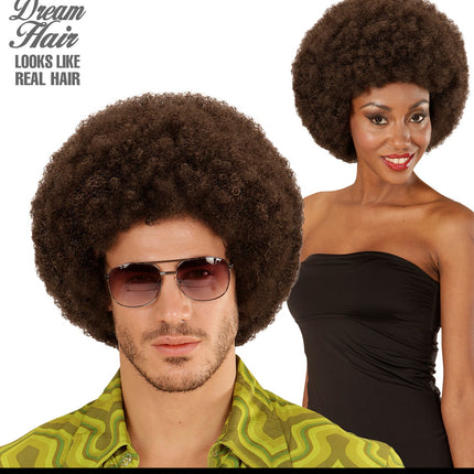 Widmann SRL Pruik Afro  bruin dame of heer