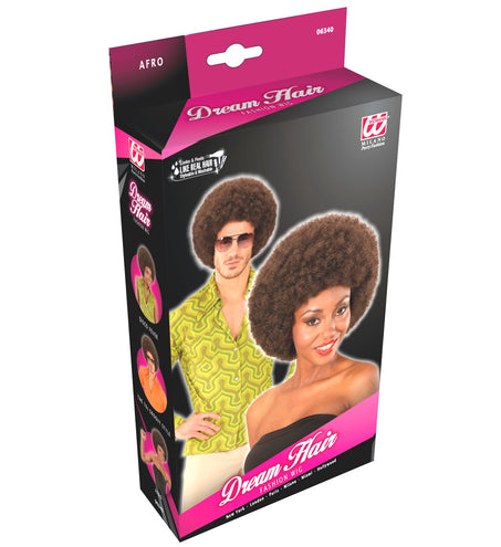 Widmann SRL Pruik Afro  bruin dame of heer