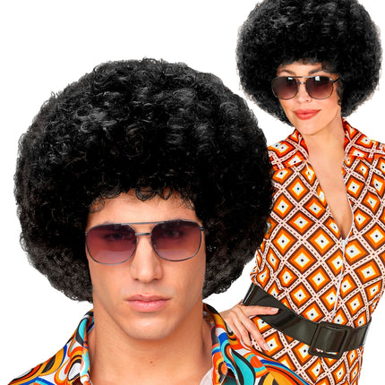 Widmann SRL pruik Afro unisex zwart