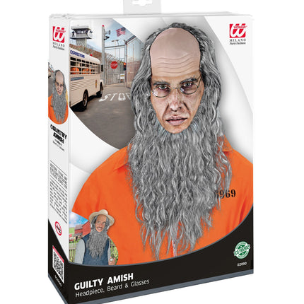 Widmann SRL Pruik Amish met baard en bril