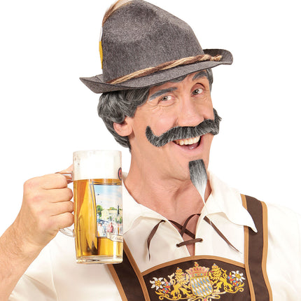 Widmann SRL Pruik Beierse man met snor en sik