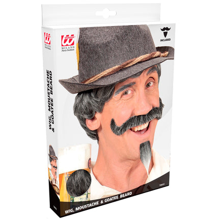 Widmann SRL Pruik Beierse man met snor en sik