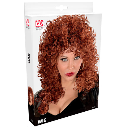 Widmann SRL Pruik bond girl donker bruin krullen