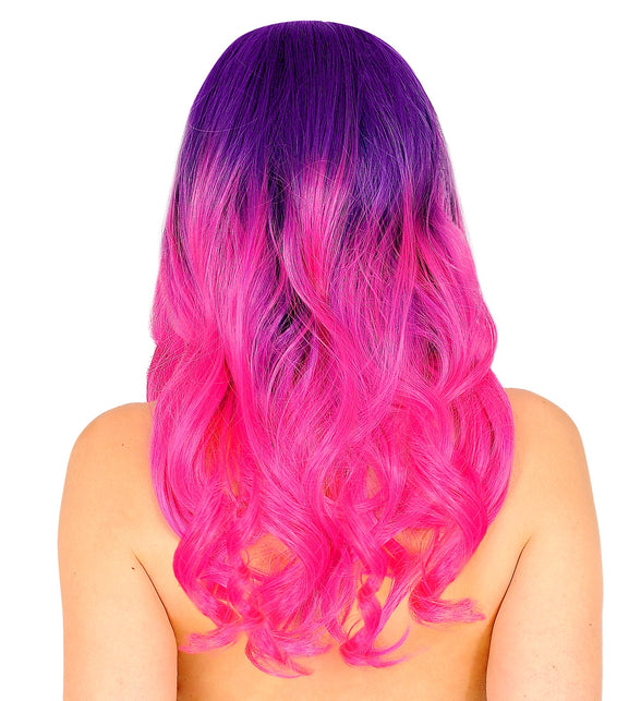Widmann SRL Pruik dip dye paars roze