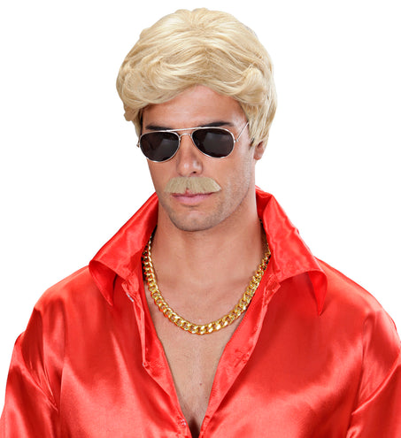 Widmann SRL pruik droomhaar playboy met snor blond