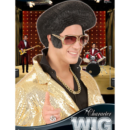 Widmann SRL Pruik Elvis king of rock 'n roll