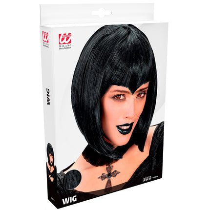 Widmann SRL pruik gothic vamp zwart