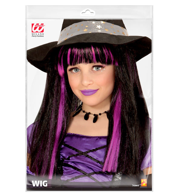 Widmann SRL Pruik, Heks Met Paarse Strepen Kind