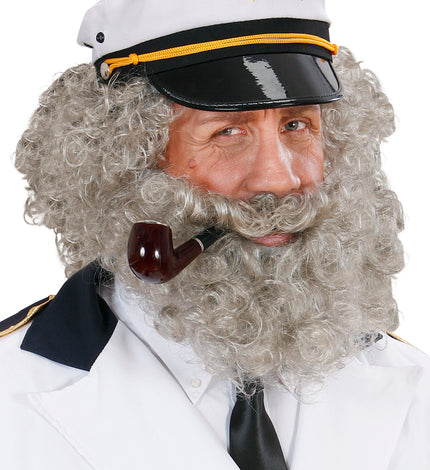 Widmann SRL pruik karakter met krullen en baard grijs