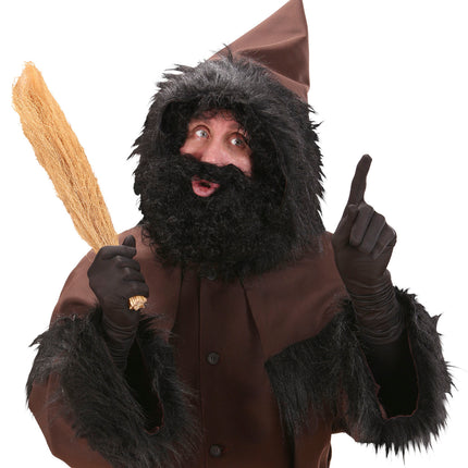 Widmann SRL pruik karakter met krullen en baard zwart