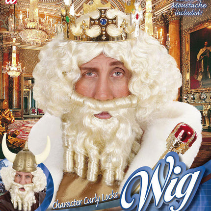 Widmann SRL pruik karakter met lokken en baard blond