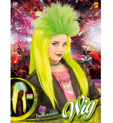 Widmann SRL Pruik, Kind Punk Geel/Groen