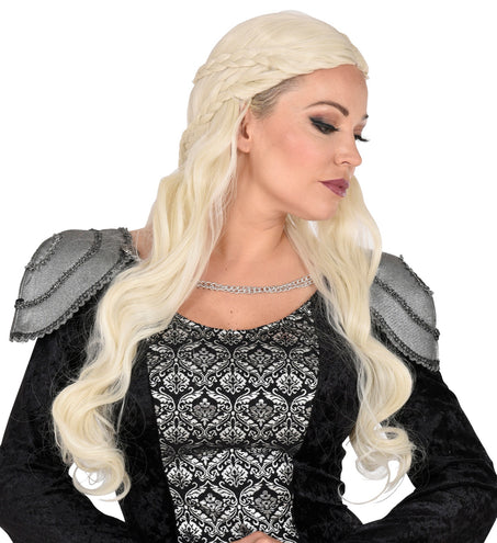 Widmann SRL Pruik lange blonde haren met krul