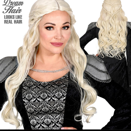 Widmann SRL Pruik lange blonde haren met krul