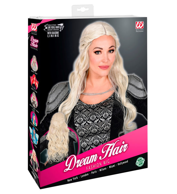 Widmann SRL Pruik lange blonde haren met krul