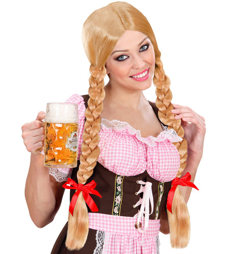 Widmann SRL pruik lange vlechten blond