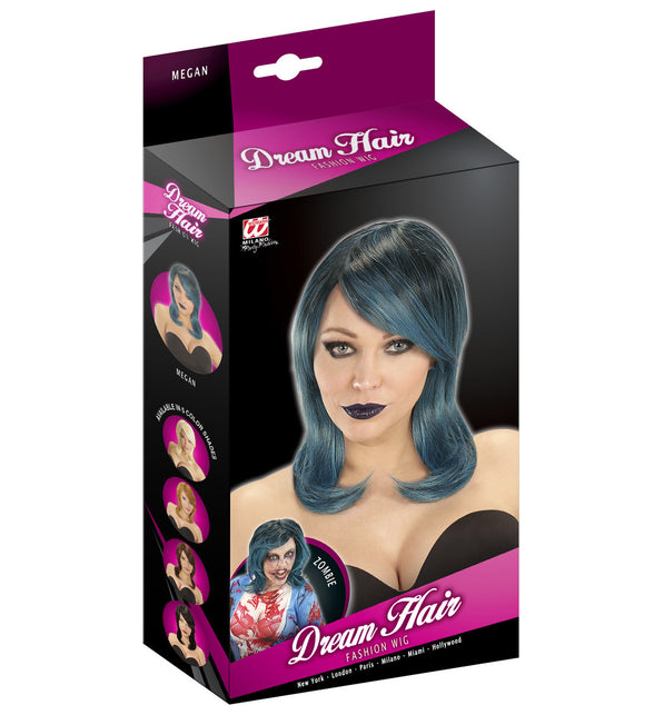 Widmann SRL Pruik Megan blauw zwart