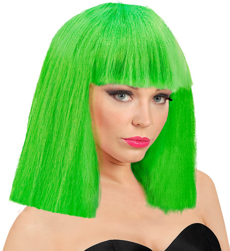 Widmann SRL Pruik neon groen showgirl