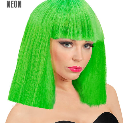Widmann SRL Pruik neon groen showgirl