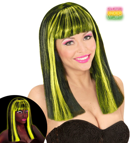 Widmann SRL Pruik, Patsy Neon Gele Strepen