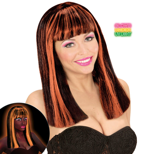 Widmann SRL Pruik, Patsy Neon Oranje Strepen