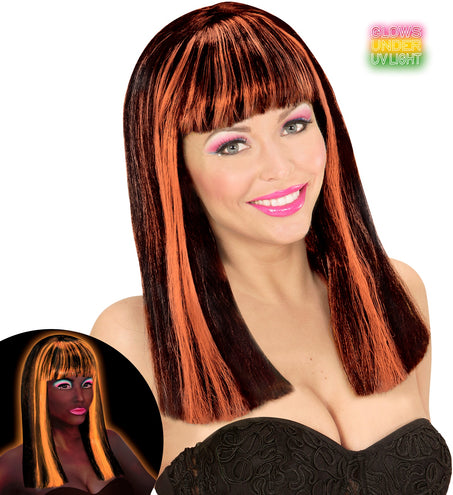 Widmann SRL Pruik, Patsy Neon Oranje Strepen