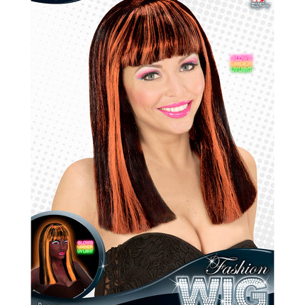 Widmann SRL Pruik, Patsy Neon Oranje Strepen