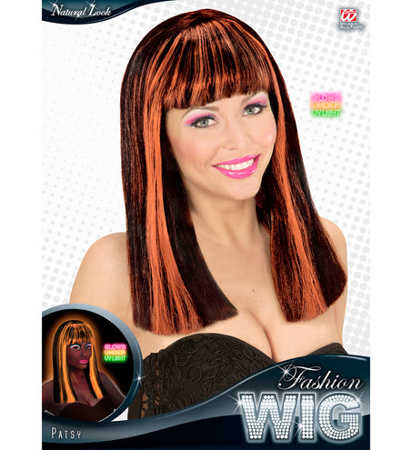 Widmann SRL Pruik, Patsy Neon Oranje Strepen