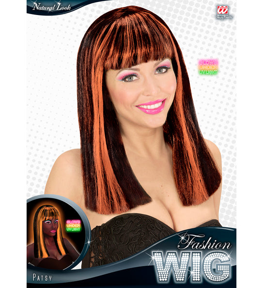 Widmann SRL Pruik, Patsy Neon Oranje Strepen