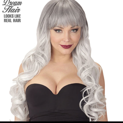 Widmann SRL Pruik President First lady Melania grijs zwart