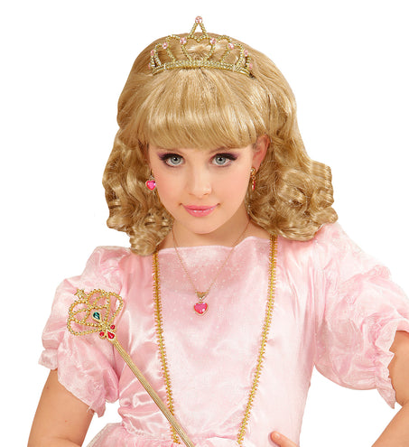 Widmann SRL Pruik, Prinses Blond Met Kroon Kind