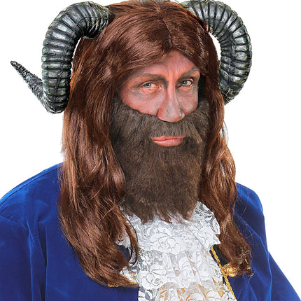 Widmann SRL Pruik ram met hoorns