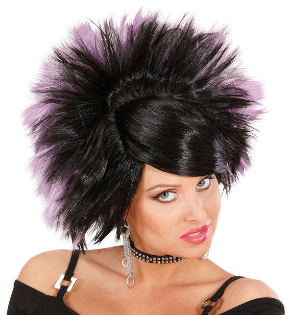 Widmann SRL Pruik Rock Prinses Zwart/Paars