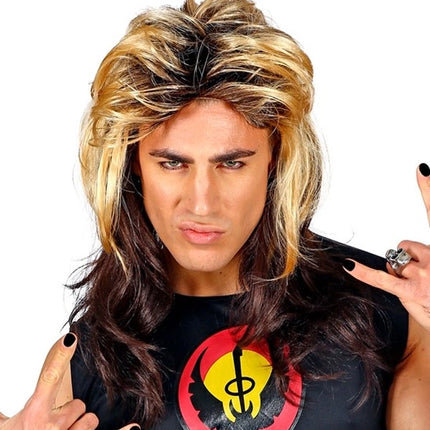 Widmann SRL Pruik rocker 80's jaren Luke