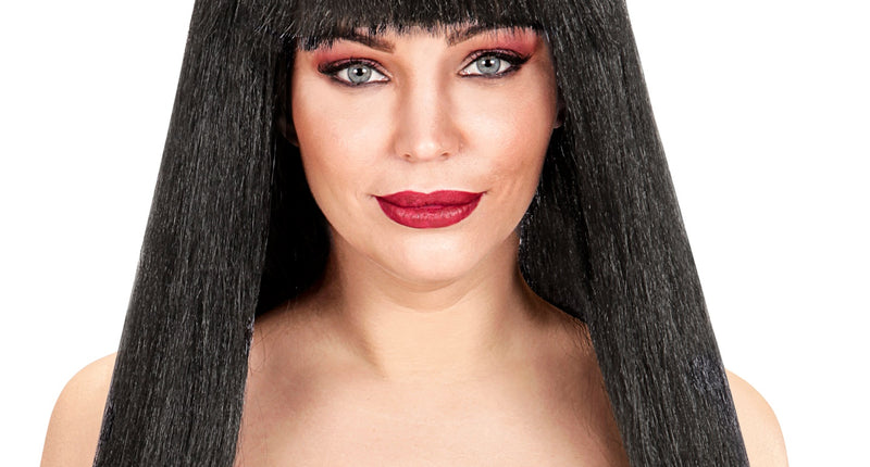 Widmann SRL Pruik stijl haar met pony zwart