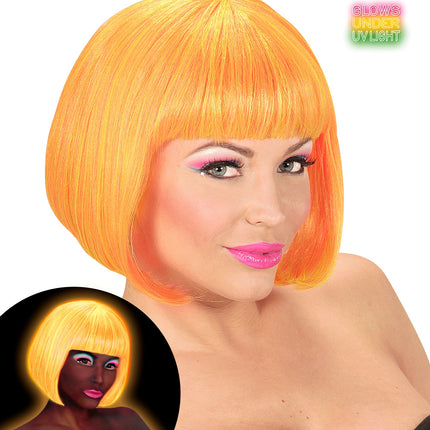 Widmann SRL Pruik, Valentina Neon Oranje/Geel Mix