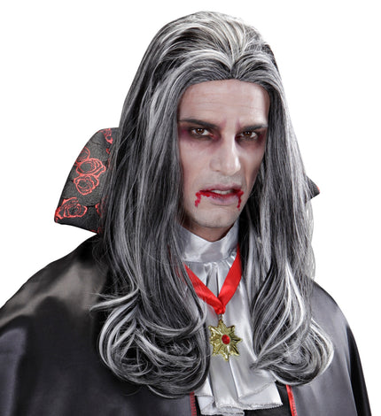 Widmann SRL Pruik vampier grijs lang haar