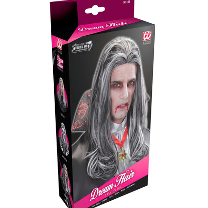 Widmann SRL Pruik vampier grijs lang haar