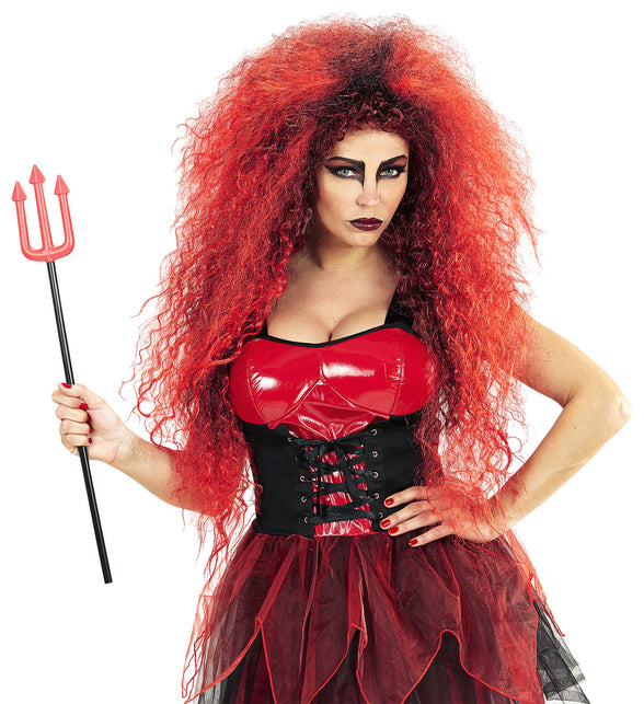 Widmann SRL Pruik wilde duivel rood