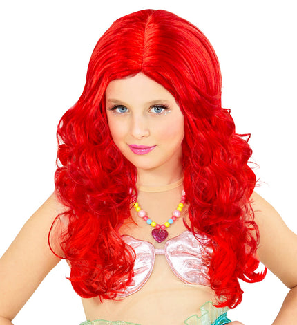 Widmann SRL Pruik, Zeemeermin Rood Kind