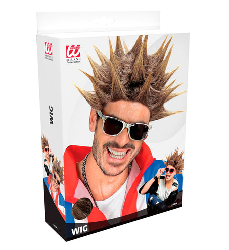 Widmann SRL Punk rocker pruik met spikes
