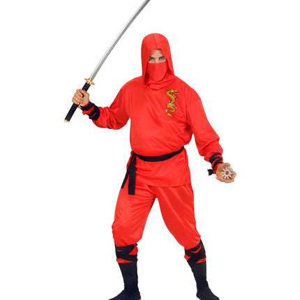 Widmann SRL Red Dragon Ninja pakken voor volwassenen