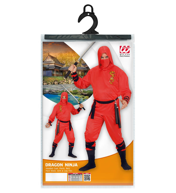 Widmann SRL Red Dragon Ninja pakken voor volwassenen
