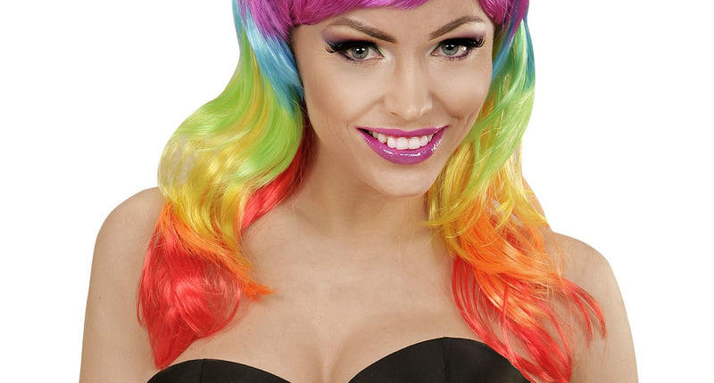 Widmann SRL Regenboog kleuren pruiken