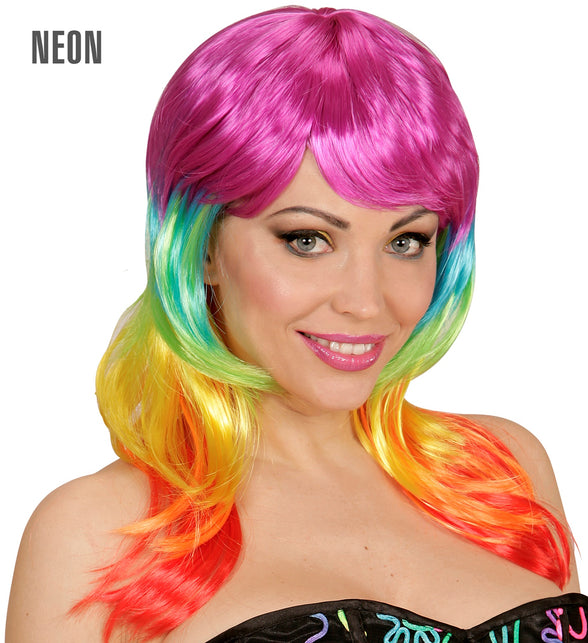 Widmann SRL Regenboog kleuren pruiken