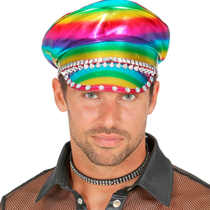 Widmann SRL Regenboog pet met studs