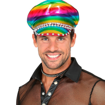 Widmann SRL Regenboog pet met studs
